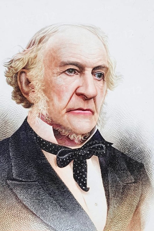 William Ewart Gladstone 1809 to 1898 Statesman and Prime Minister of Great Britain 1868 to 1874 1880 to 1885 1886 and 1892 to 1894, Historical, digitally restored reproduction from a 19th century original, Record date not stated