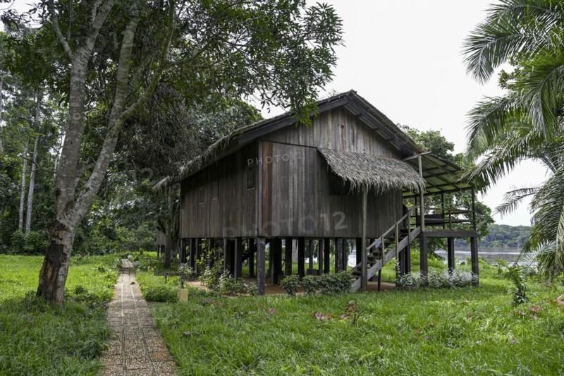 Chalet at Doli Lodge on the Sangha River, Bayanga, Sangha-Mbaéré Prefecture, Central African Republic, Africa