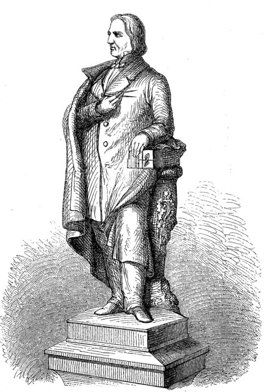 Josef Ludwig Franz Ressel, Josef Ludvík Frantisek Ressel, 29 June 1793, 9 October 1857, was an Austro-Bohemian forestry official and inventor, here his memorial in Vienna, Austria, in 1880, Historical, digital reproduction of an original from the 19th century, Europe