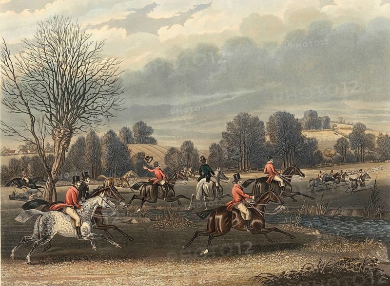 Hunt, Hunting scenes, Foxhunt, 1840, England, Historical, digitally restored reproduction from a 19th century original, Record date not stated