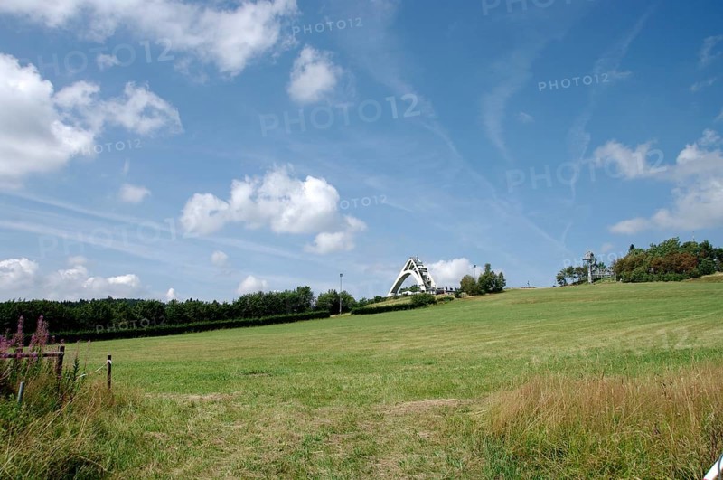 St.-Georg-Schanze, ski jump, Winterberg, landscape, summer, North Rhine-Westphalia, Germany, The ski jump at Winterberg is a landmark in the Hochsauerland district, Europe