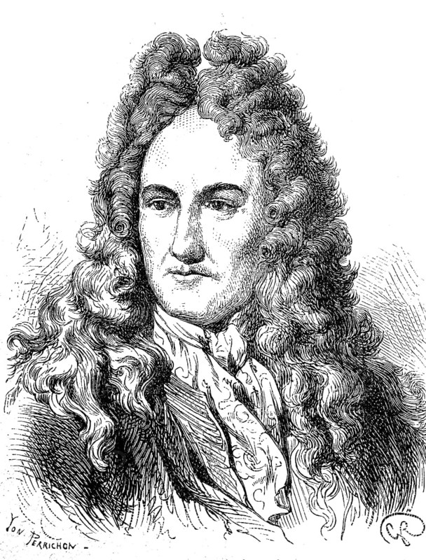 Gottfried Wilhelm Leibniz, 1 July 1646, 14 November 1716, a German philosopher, mathematician, jurist, historian and political advisor of the early Enlightenment, Historical, digital reproduction of an original from the 19th century