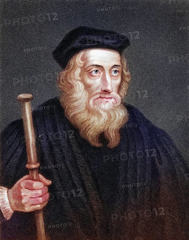 John Wycliffe, also known as Wycliff, Wyclif, Wicliffe, Wiclif, ca. 1330-1384, English theologian, philosopher and church reformer. From the book Gallery of Portraits, published in 1833, Historical, digitally restored reproduction from a 19th century original, Record date not stated