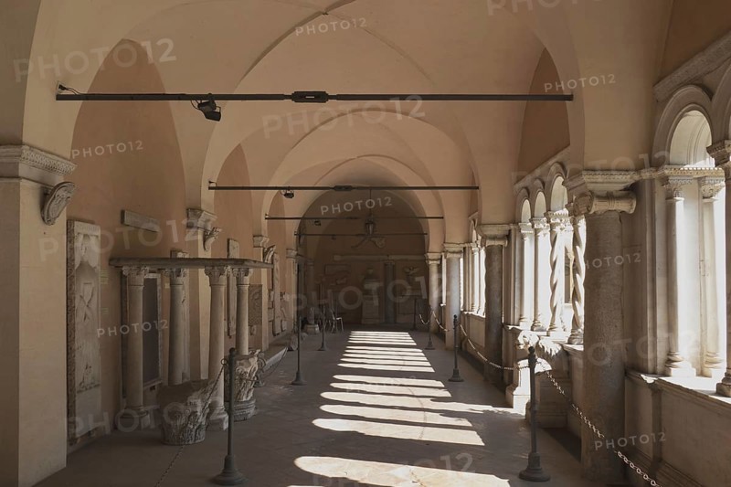 Cloister of the monastery, Lateran Basilica, Basilica San Giovanni in Laterano, Cathedral of the Diocese of Rome, Monti district, Rome Italy