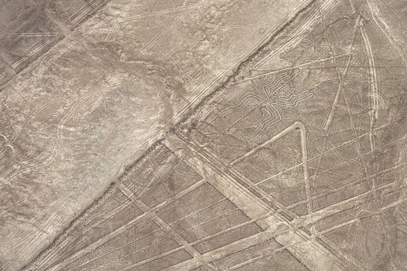 Aerial, The Spider, Nazca geoglyph, Nazca Lines, Nazca, Peru, South America