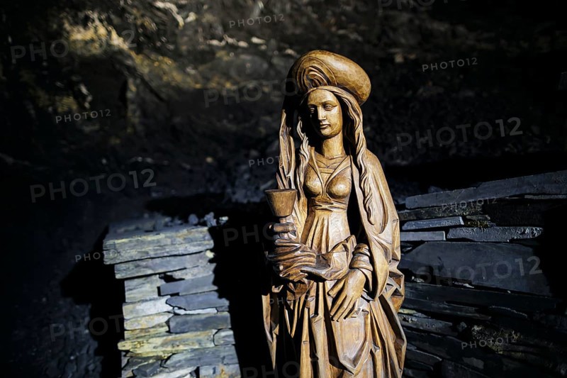 Figure of St Barbara, patron saint of miners. Ilmenau, 26.07.2024