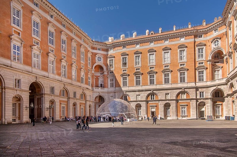 One of the four inner courtyards of the Royal Palace Palazzo Reale, Italian Versailles, Caserta, Campania, Italy, Europe