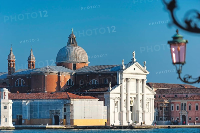 The Basilica Isola di San Giorgio Maggiore on the Grand Canal, church, city trip, holiday, travel, tourism, lagoon city, historic, history, architectural history, architecture, historical, famous, attraction, building, waterway, sightseeing, facade, building, old building, endangered, world heritage site, UNESCO, culture, honeymoon, Middle Ages, flood, environment, cruise, carnival, Catholic, Venice, Italy, Europe
