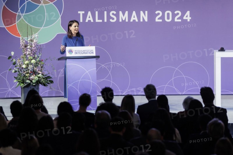 Annalena Bärbock (Alliance 90/The Greens), Federal Foreign Minister, photographed at the DSI Talisman Award ceremony for Dunja Hayali in Berlin, 12 March 2024. With the Talisman Award, the Deutschlandstiftung Integration honours people who have rendered outstanding services to the cohesion of our society through their commitment. Photographed on behalf of the Federal Foreign Office