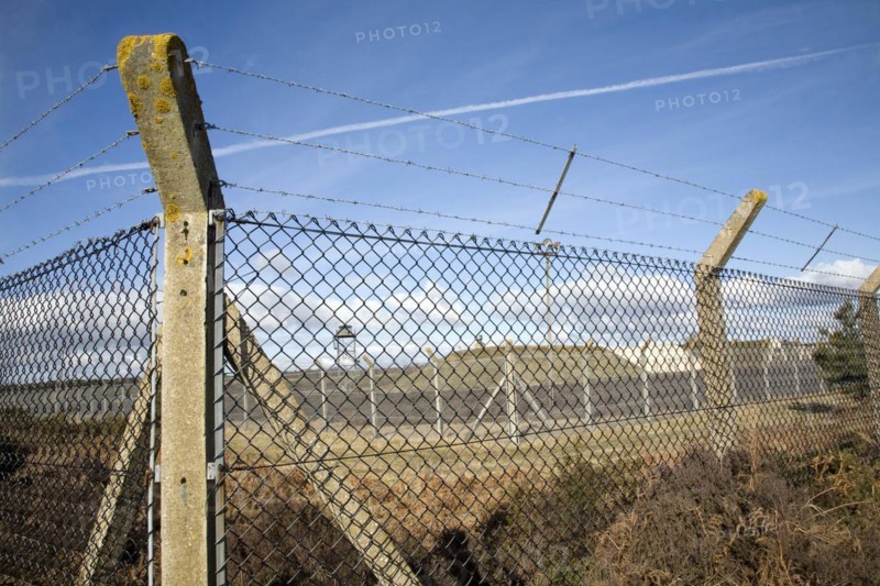 Perimeter security fence at former USAF Woodbridge, Suffolk, England, UK