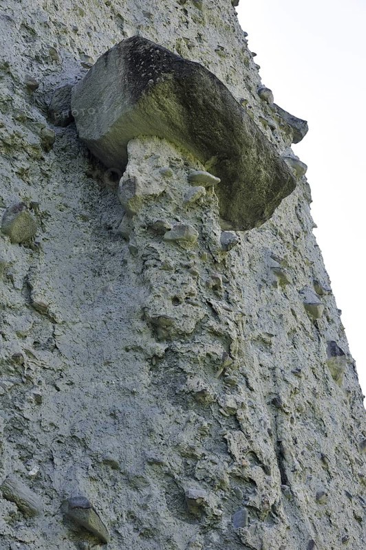 The Pyramids of Euseigne in the canton of Valais, Switzerland. Rocks of harder stone stacked on top protect the columns of conglomerate from rapid erosion, creating these pyramidal rock formations