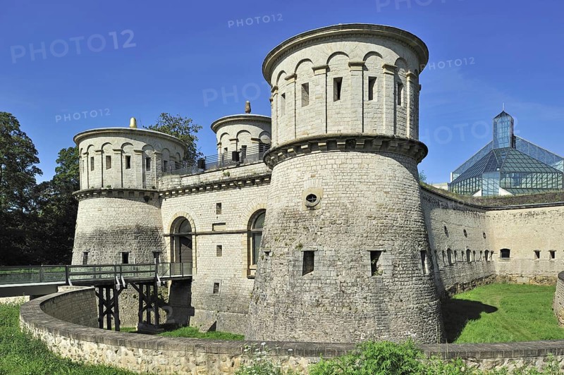 Ancient fortress Vauban, Fort Thüngen at Kirchberg, Luxembourg, Europe
