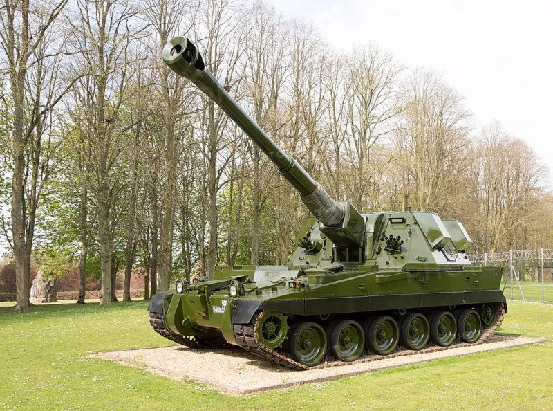 British AS-90 SP self propelled gunship tank, Royal Regiment of Artillery, Larkhill, Wiltshire, England, UK