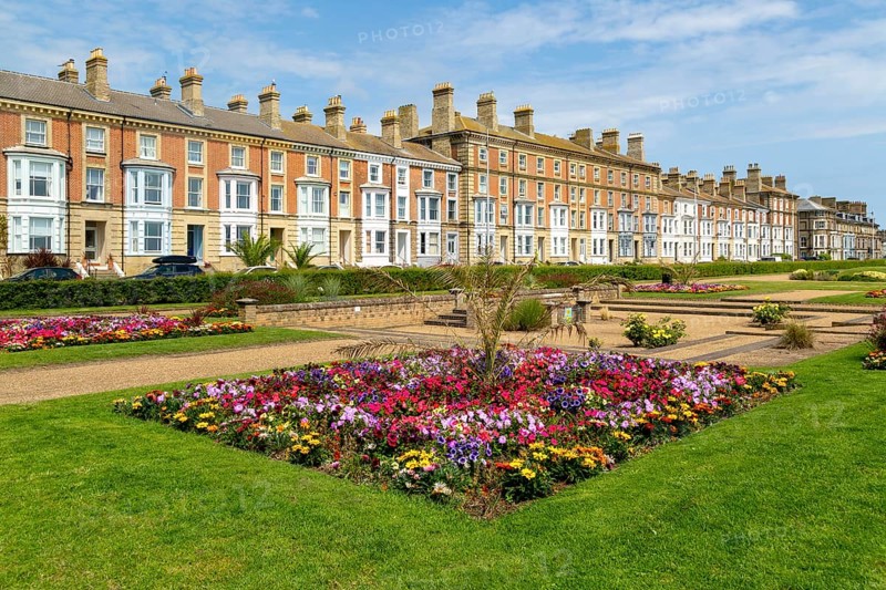 Historic buildings, Wellington Esplanade, Lowestoft, Suffolk, England, UK built 1853 architect J L Clemence for Sir Samuel Morton Peto