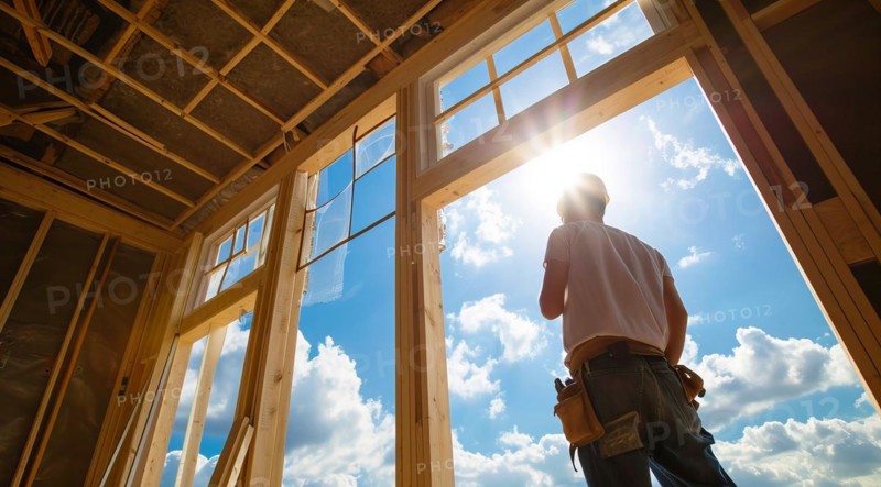 Home renovation and house construction worker does repair and development of residence interiors, AI generated