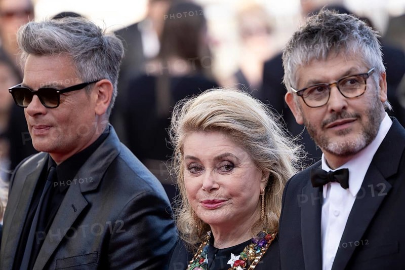 Cannes, France, 21 May 2024: Benjamin Biolay, Catherine Deneuve and Christophe Honore at the premiere of Marcello Mio on the red carpet of the Palais des Festivals during the 77th Cannes International Film Festival. The 77th Cannes International Film Festival will take place from 14 to 25 May 2024, Europe