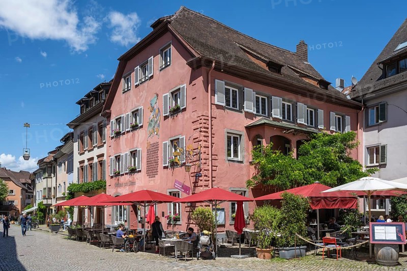 Gasthaus zum Löwen, Fauststube, facade, the famous Dr Faust once stayed here, Staufen im Breisgau, wine-growing region, Markgräflerland, Black Forest, Baden-Württemberg, Germany, Europe