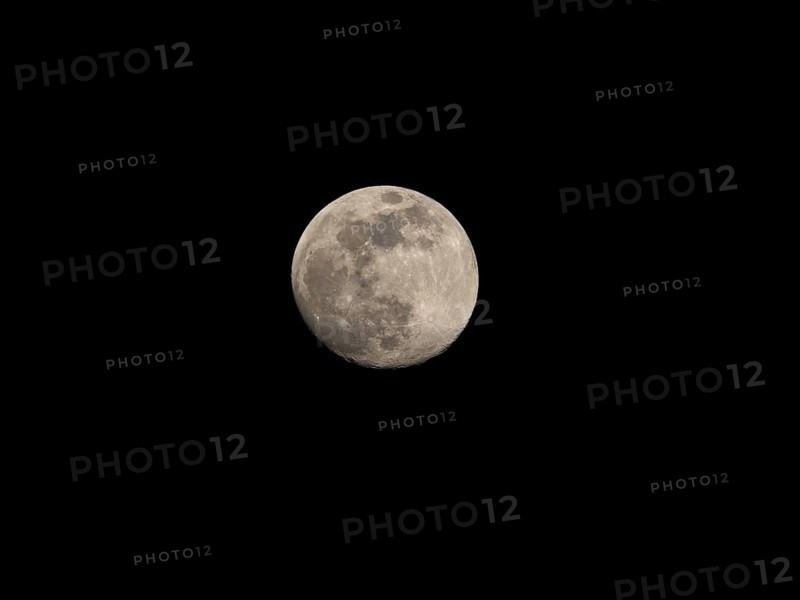 Moon, full moon, night shot, NSG Wagbachniederung, Waghäusl, Baden-Württemberg, Germany, Europe