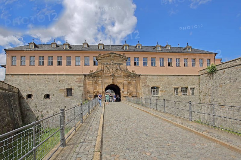 Commander's House with Peter's Gate built in 1666, portal, city fortification, bastion, citadel, Petersberg, Erfurt, Thuringia, Germany, Europe