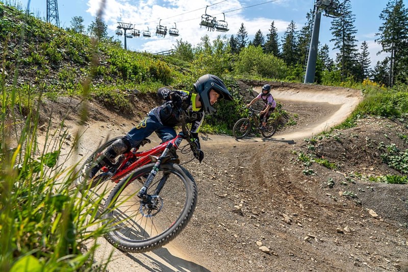 Bikepark Winterberg, on the Kappe mountain, 11 mountain bike downhill trails, in all levels of difficulty, Sauerland, North Rhine-Westphalia, Germany, Europe