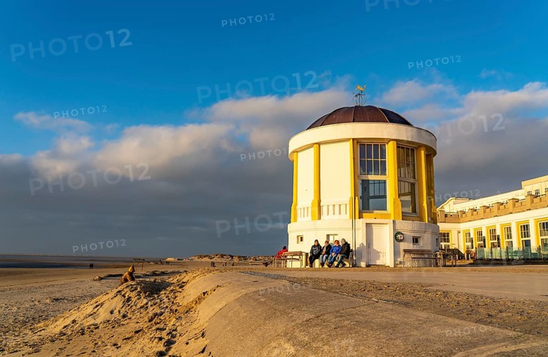 Bandstand, west coast of Borkum, island, East Frisia, winter, season, autumn, Lower Saxony, Germany, Europe