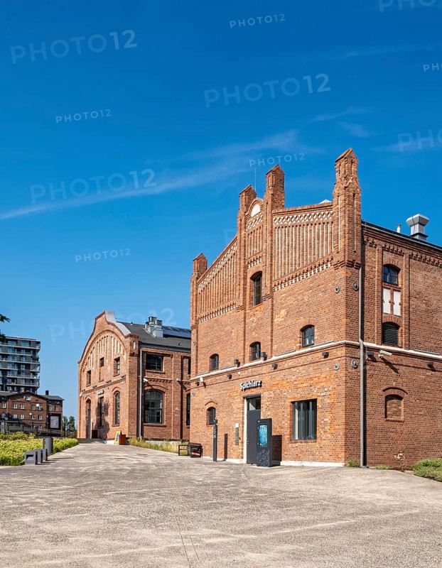 Restored historical inustrial red-brick buildings at Silesian Museum, Katowice, Poland, Europe