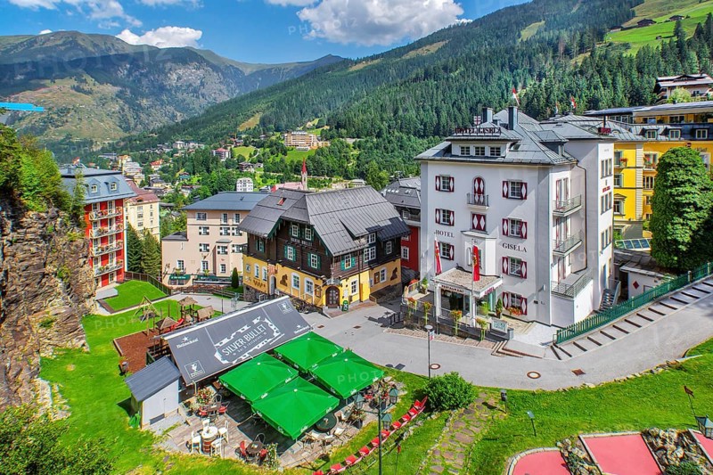 View of the town centre, Bad Gastein, Gastein Valley, Hohe Tauern, PongauLand Salzburg, Austria, Europe