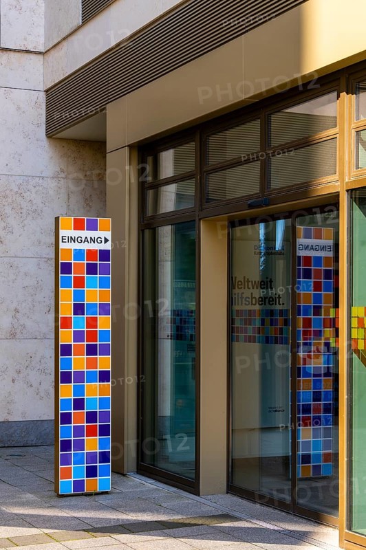 Design at the entrance to the office of the organisation Bread for the World, Berlin-Mitte, Germany, Europe