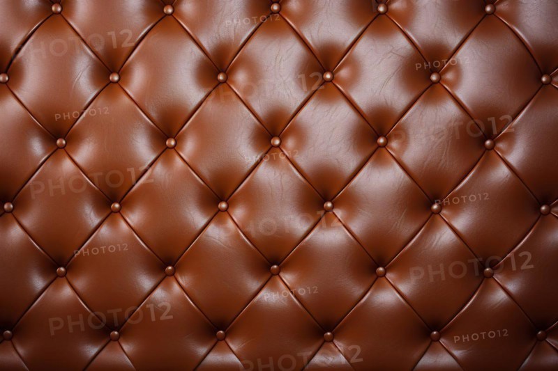 Brown leather upholstery close up. KI generiert, generiert, AI generated