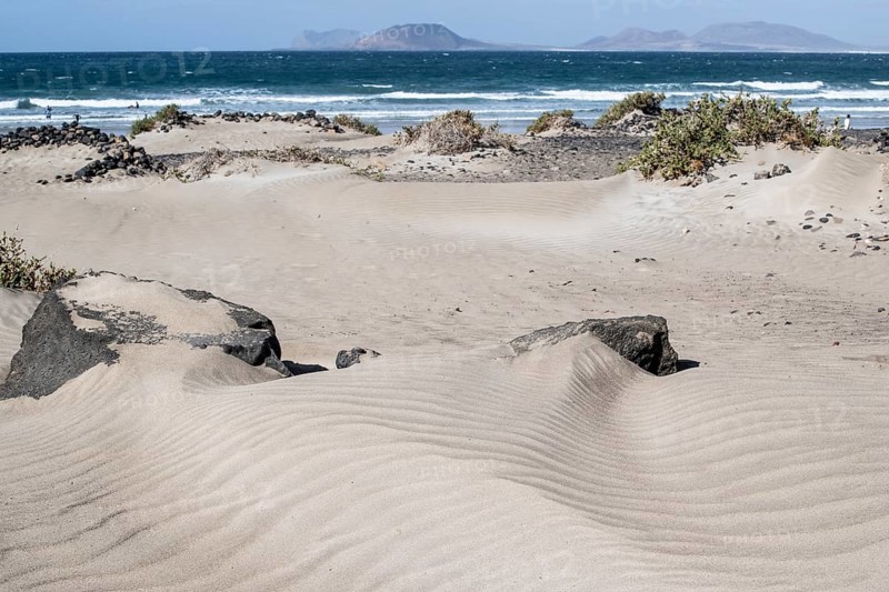 Dune landscape, Playa de Famara, Lanzarote, Canary Islands, Spain, Europe