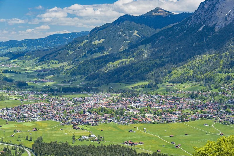 Mountain panorama from south-west on Oberstdorf, Oberallgäu, Allgäu, Bavaria, Germany, Europe