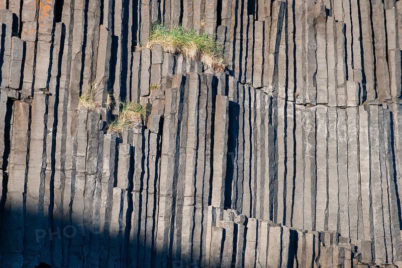 Basalt columns, columnar basalt, Hofsos or Hofsós, Skagafjörður, Norðurland, Iceland, Europe