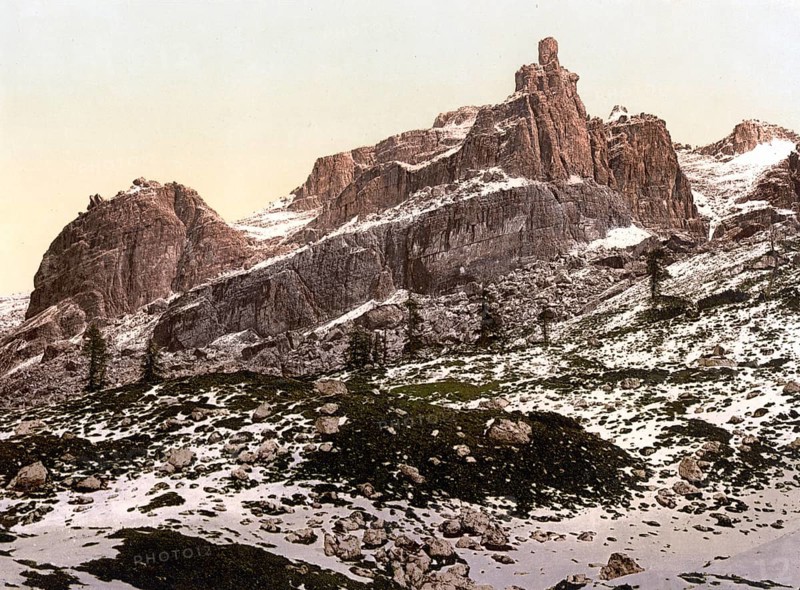 Ortler Group, Campanile Tuckett, Tuckettspitze, Tyrol, formerly Austria-Hungary, today South Tyrol, Italy, Historical, digitally restored reproduction from a 19th century original, Record date not stated, Europe