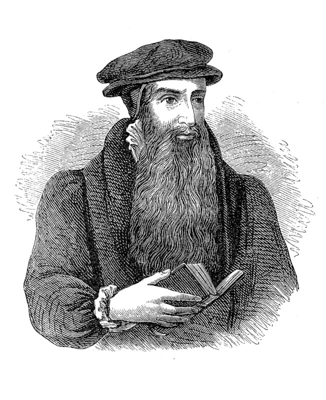 John Knox, c. 1514, 24 November 1572, a Scottish reformer and co-founder of the Presbyterian Church, Historical, digital reproduction of an original from the 19th century