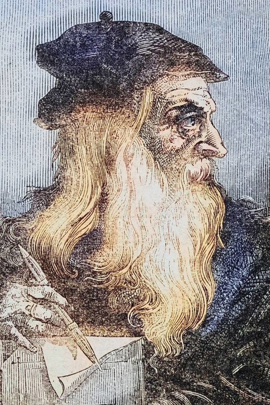 Leonardo Da Vinci 1452-1519, Florentine artist, digitally restored reproduction from a 19th century original, Record date not stated