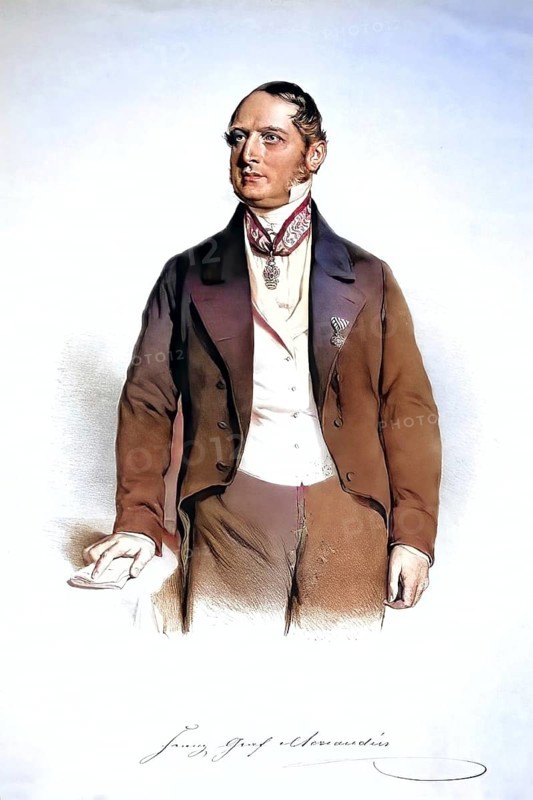 Franz Count Mercandin, 1802-1877, district governor in Olmütz, 1860 Imperial Councillor, real Privy Councillor, 1866 President of the Supreme Audit Office. Member of the House of Lords in 1867. Order of the Iron Crown, Historical, digitally restored reproduction from a 19th century original, Record date not stated