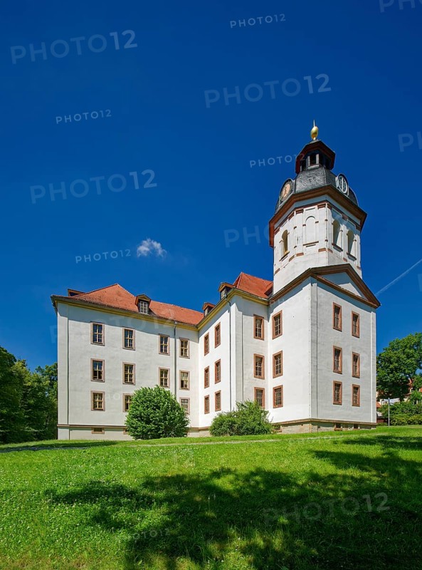 Baroque church, baroque castle church of St Trinitatis at Christiansburg Castle, castle park, Eisenberg, Saale-Holzland district, Thuringia, Germany, Europe
