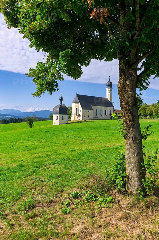 Pilgrimage church of St Marinus and Anian in Wilparting, municipality of Irschenberg, Oberland, Upper Bavaria, Bavaria, Germany, Europe