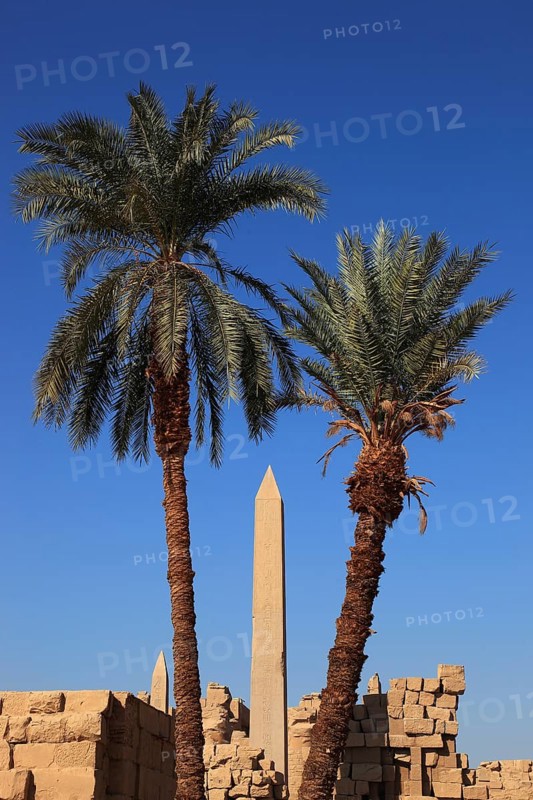 Luxor, Karnak Temple, obelisk in the temple complex in Karnak, Africa, Upper Egypt, UNESCO World Heritage Site