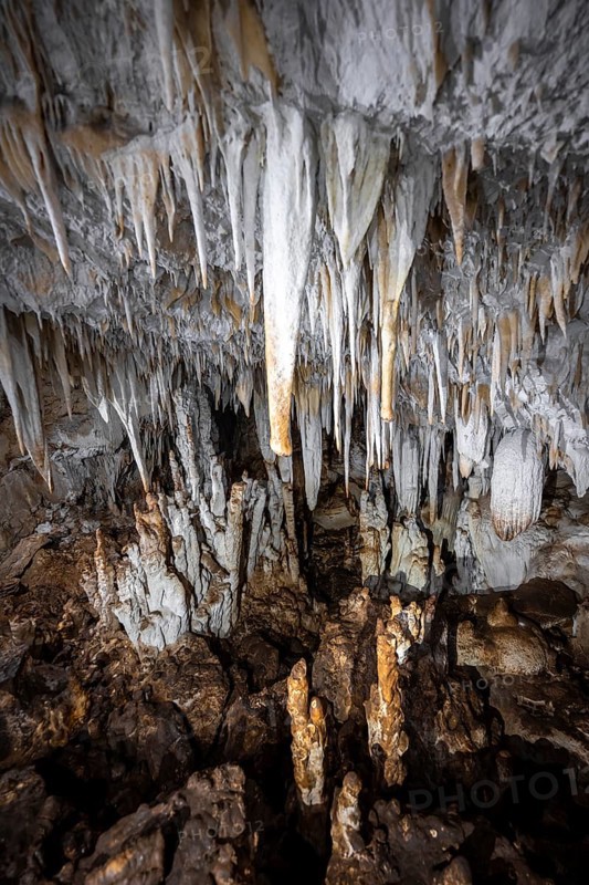 Stalactite cave, Terciopelo Cave, Barra Honda National Park, Costa Rica, Central America