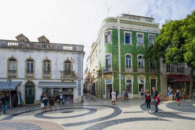 Praca Luis de Camoes square in the old town centre, Lagos, Algarve, Portugal, Europe