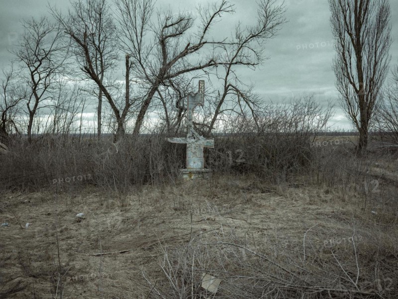 Landscape in Voloska Balakliia. The village is close to the front line, artillery fire can be heard every day, Voloska Balakliia, Kharkiv Oblast, Ukraine, Europe