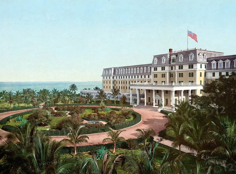 Hotel Royal Palm, Miami, Florida, United States, 1890, Historic, digitally restored reproduction from a 19th century original Hotel Royal Palm, United States, Historic, digitally restored reproduction from a 19th century original, North America