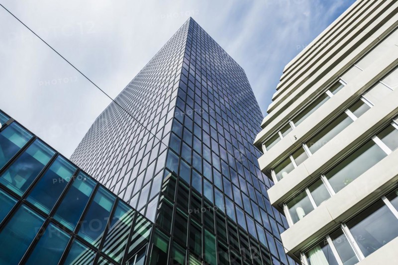 Modern architecture, high-rise building, Messeturm, Basel, Canton of Basel-Stadt, Switzerland, Europe