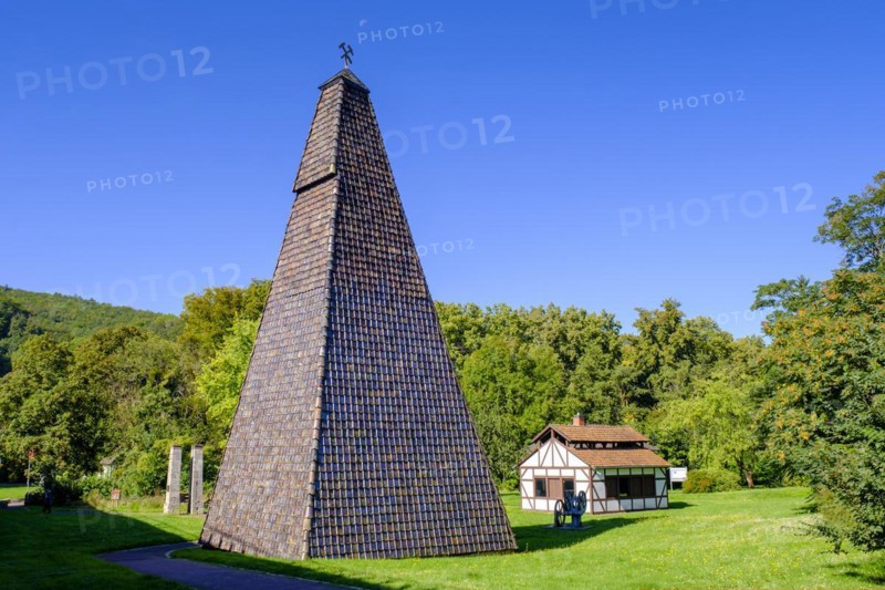 Drilling tower above brine spring no. 5, Bad Sooden-Allendorf, Werratal, Werra-Meißner district, Hesse, Germany, Europe