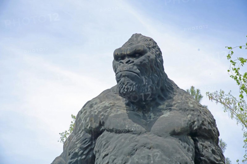 Sculpture King Kong by Ottmar Hörl Biennale 2019, detail, large, street art, monkey figure, monster, Völklinger Hütte, Völklingen, Saarland, Germany, Europe