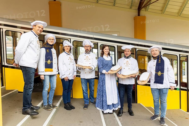Stollen inspectors award seal of quality for Dresdner Christstollen, Dresden, Saxony, Germany, Europe
