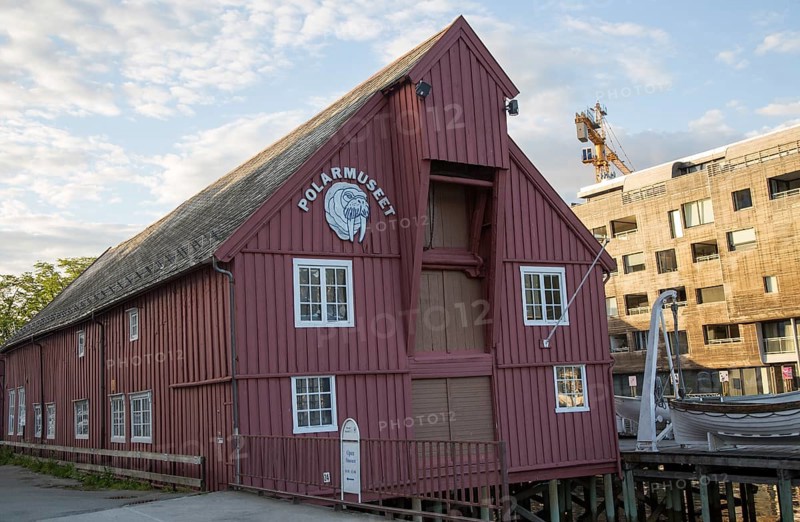 Historic wooden building housing the Polar Museum, Tromso, Norway, Europe