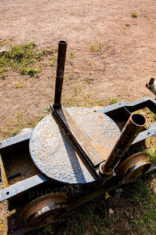 Exhibits on the open-air grounds of the Altenberg Mining Museum, Altenberg, Altenberg, Saxony, Germany, Europe