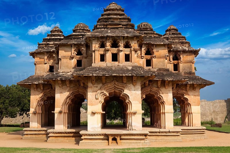 Ancient Lotus Mahal in Royal Centre. Hampi, Karnataka, India, Asia